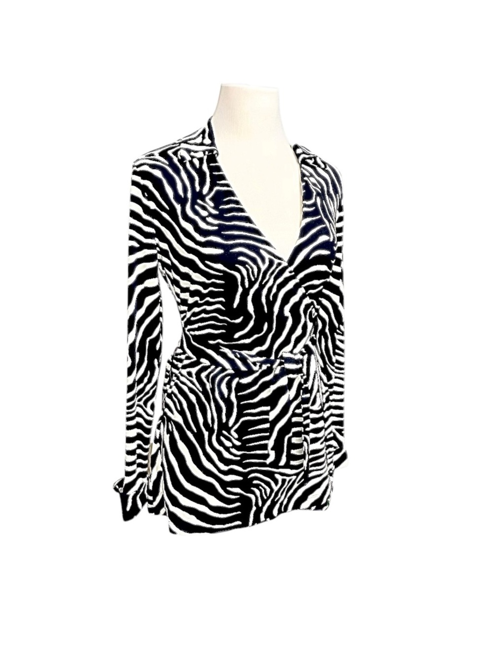 Soft Zebra Print Wrap Top